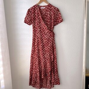 CUPSHE Floral Red Wrap Dress